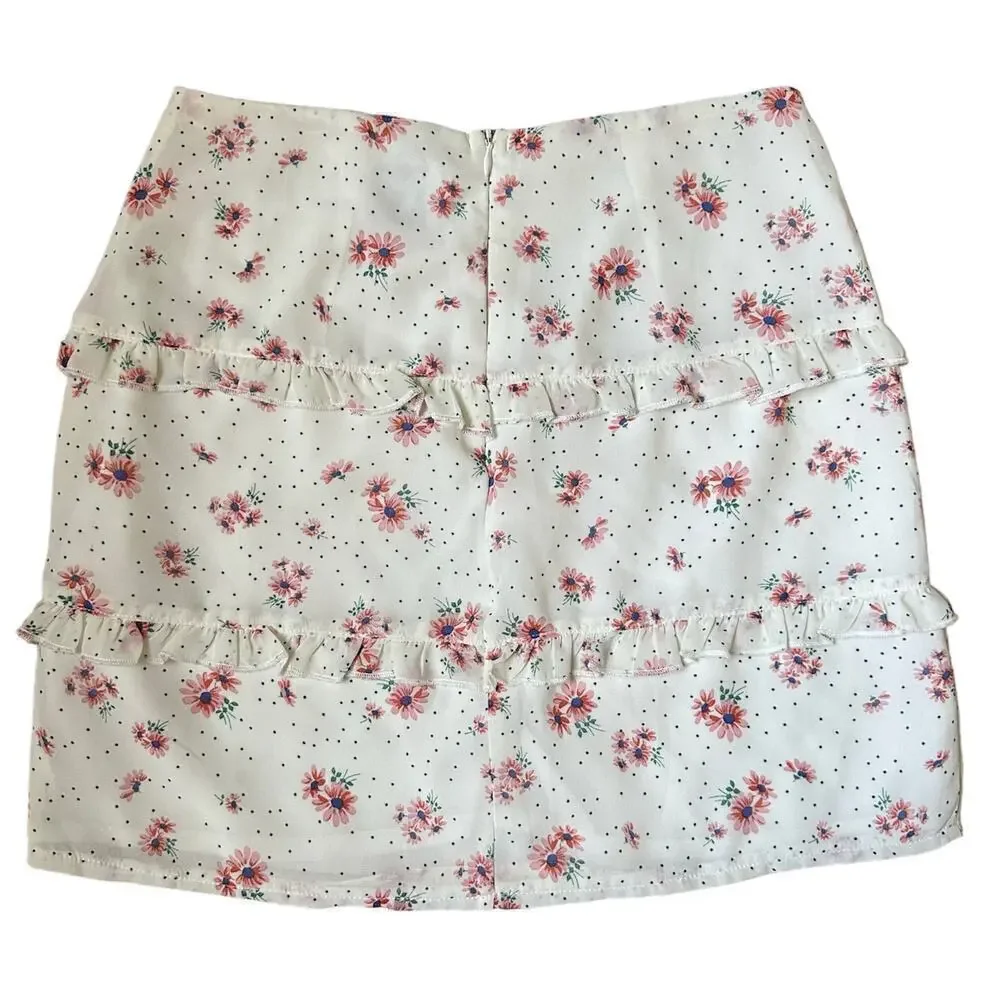 Princess Polly Skirt Adelina Mini Floral White Size 4 - Picture 4 of 7